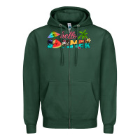 Sports Green hello summer Zipper Hoodie - Artiststas