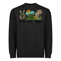 Black Peace Love Hippo Heavyweight Sweatshirt - LillyAllenDesigns