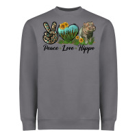 Storm Peace Love Hippo Heavyweight Sweatshirt - LillyAllenDesigns