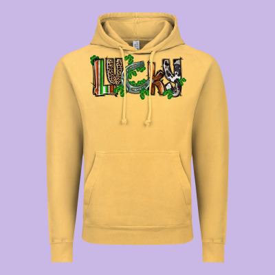 Lucky Horseshoe St. Patrick's Day Vintage Hoodie Designed By Cowgirlartshop