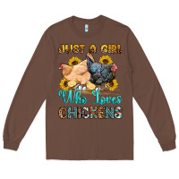 Chestnut just a girl who loves chickens Long Sleeve Tee - OliviaCreatesArt