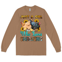 Toasted Coconut just a girl who loves chickens Long Sleeve Tee - OliviaCreatesArt