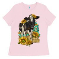 Sunflowers Cow Ladies Tee | Teevron