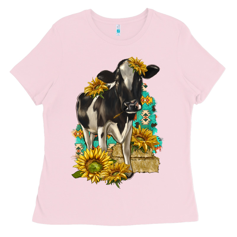 Sunflowers Cow Ladies Tee by texasbilliewilder | Teevron