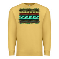 Antique Gold turquoise aztec bullskull and horse Premium Sweatshirt - BarkalooDesign