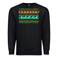 Black turquoise aztec bullskull and horse Premium Sweatshirt - BarkalooDesign