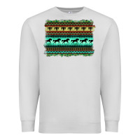 Dove Grey turquoise aztec bullskull and horse Premium Sweatshirt - BarkalooDesign