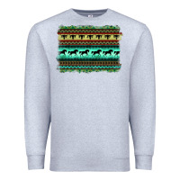Heather Grey turquoise aztec bullskull and horse Premium Sweatshirt - BarkalooDesign