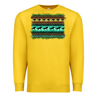 Lemon turquoise aztec bullskull and horse Premium Sweatshirt - BarkalooDesign
