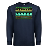 Navy turquoise aztec bullskull and horse Premium Sweatshirt - BarkalooDesign
