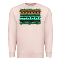 Pale Pink turquoise aztec bullskull and horse Premium Sweatshirt - BarkalooDesign