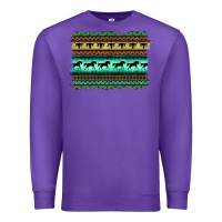 Purple turquoise aztec bullskull and horse Premium Sweatshirt - BarkalooDesign