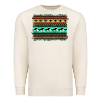 Sandshell turquoise aztec bullskull and horse Premium Sweatshirt - BarkalooDesign