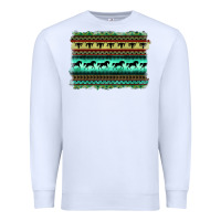 White turquoise aztec bullskull and horse Premium Sweatshirt - BarkalooDesign