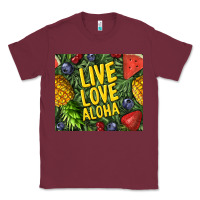 Burgundy live love aloha Classic Tee - TumblerDesignByShophia