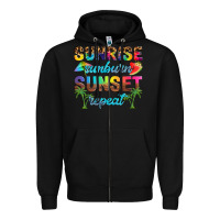 Black sunrise sunburn sunset repeat Zipper Hoodie - Artiststas