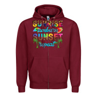 Burgundy sunrise sunburn sunset repeat Zipper Hoodie - Artiststas