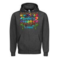 Charcoal Heather sunrise sunburn sunset repeat Zipper Hoodie - Artiststas