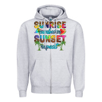 Heather Grey sunrise sunburn sunset repeat Zipper Hoodie - Artiststas