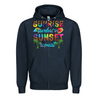 Navy sunrise sunburn sunset repeat Zipper Hoodie - Artiststas