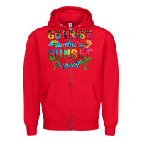 Red sunrise sunburn sunset repeat Zipper Hoodie - Artiststas