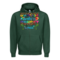 Sports Green sunrise sunburn sunset repeat Zipper Hoodie - Artiststas