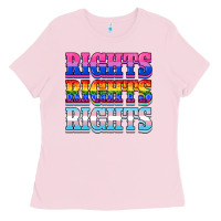Bubblegum Pink Rights rights rights Ladies Tee - NancyCooperArtShop
