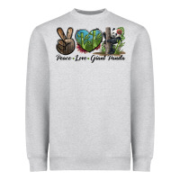 Heather Grey Peace Love Giant Panda Heavyweight Sweatshirt - LillyAllenDesigns