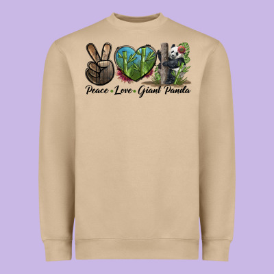 Peace Love Giant Panda Heavyweight Sweatshirt Designed By Lillyallendesigns