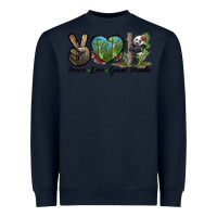 Navy Peace Love Giant Panda Heavyweight Sweatshirt - LillyAllenDesigns