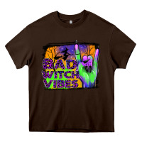 Chocolate Brown bad witch vibes Heavy Core Tee - JahusDesignShop