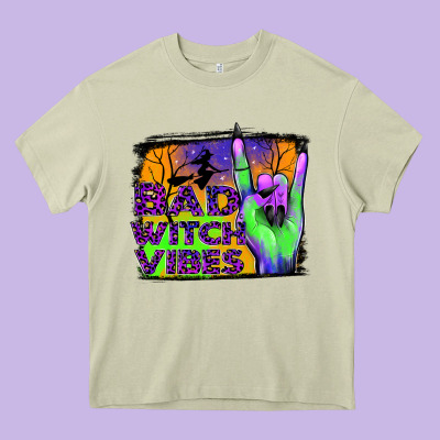 Bad Witch Vibes Heavy Core Tee Designed By Jahusdesignshop