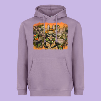 Camouflage Bunny Background Heavyweight Hoodie Designed By Barkaloodesign