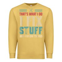 Antique Gold that's what i do   i fix stuff and i know things Premium Sweatshirt - longCreatives