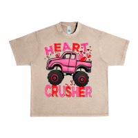 French Oak Heart crusher pink monster truck Valentine's Day Urban Heavy Tee - HowdyJamesFarm