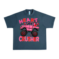 Midnight Navy Heart crusher pink monster truck Valentine's Day Urban Heavy Tee - HowdyJamesFarm