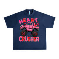 Navy Heart crusher pink monster truck Valentine's Day Urban Heavy Tee - HowdyJamesFarm