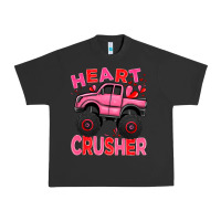 Heart Crusher Pink Monster Truck Valentine's Day Urban Heavy Tee | Teevron
