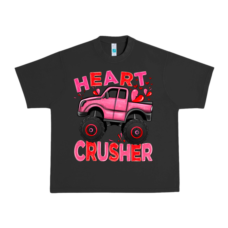 Heart Crusher Pink Monster Truck Valentine's Day Urban Heavy Tee by HowdyJamesFarm | Teevron