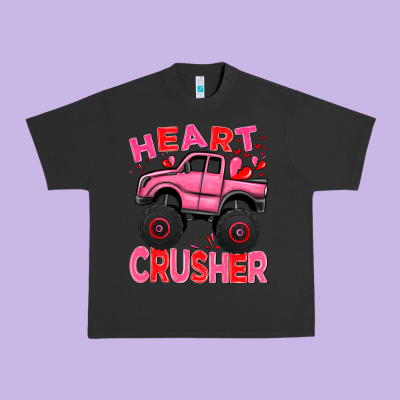 Heart Crusher Pink Monster Truck Valentine's Day Urban Heavy Tee Designed By Howdyjamesfarm
