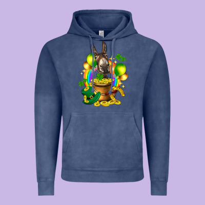 St. Patrick's Donkey With Balloon Vintage Hoodie Designed By Howdyjamesfarm