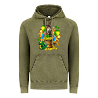 Vintage Olive St. Patrick's Donkey with balloon Vintage Hoodie - HowdyJamesFarm