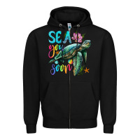 Black sea you soon with sea turtle Zipper Hoodie - Artiststas