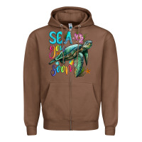 Chestnut sea you soon with sea turtle Zipper Hoodie - Artiststas