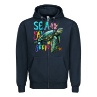 Navy sea you soon with sea turtle Zipper Hoodie - Artiststas