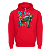 Red sea you soon with sea turtle Zipper Hoodie - Artiststas