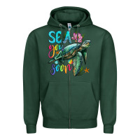 Sports Green sea you soon with sea turtle Zipper Hoodie - Artiststas