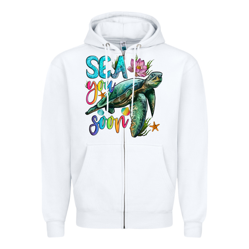 Sea You Soon With Sea Turtle Zipper Hoodie by Artiststas | Teevron