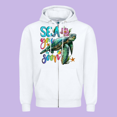 Sea You Soon With Sea Turtle Zipper Hoodie Designed By Artiststas