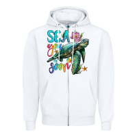 White sea you soon with sea turtle Zipper Hoodie - Artiststas